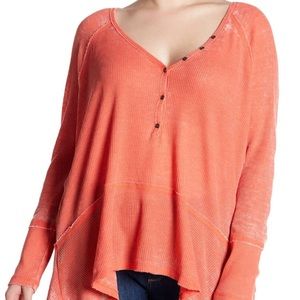 PLUS Melrose and Market HighLow Waffle Knit Henley